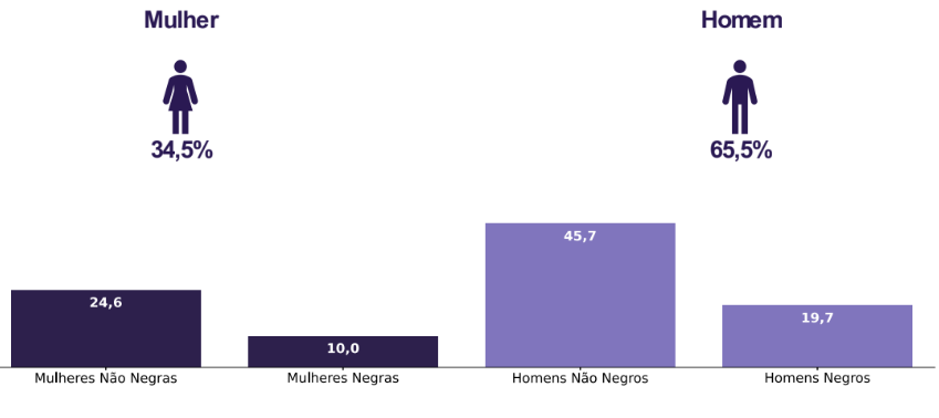 gráfico indicador mulher e homem